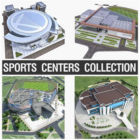 3d Model Sports Centers Collection Vr Ar Low Poly Cgtrader