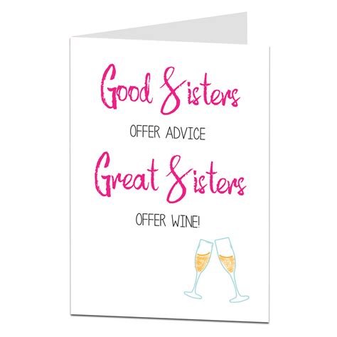 *please note royal mail advise that delivery to some remote areas of the uk may take longer than. Sister Birthday Card | Funny Wine Theme | LimaLima.co.uk