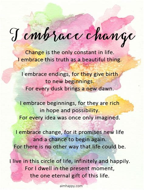 An Affirmation To Go With The Flow And Embrace Change Embrace Quotes