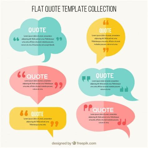 Flat Speech Bubbles With Quote Template Free Vector Pull Quotes Bubble