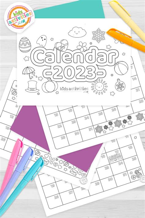 2023 Coloring Pages Printable Template Calendar