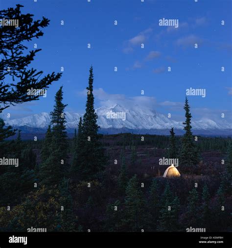Camping In The Denali National Park Stock Photo Alamy
