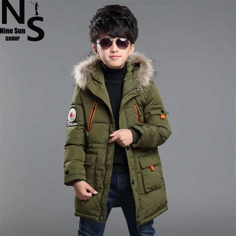 Top Ns 2015 Boys Parka Children Winter Coat For Boy Cotton Outwear Fur