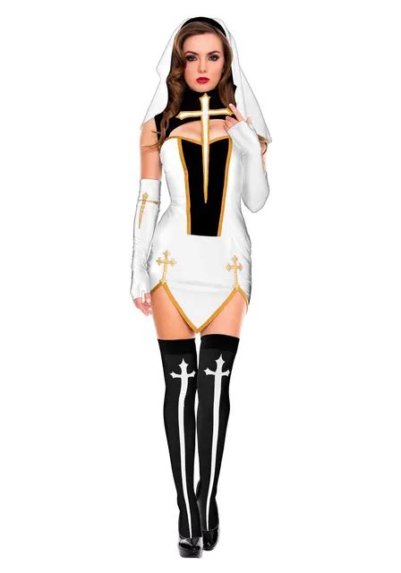 Sexy Priest And Nun Costumes For Women Outfit Uniform Adult Women Cosplay Fancy Dress Halloween