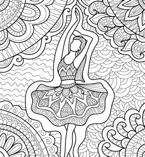 Premium Vector Dancing Girl Henna Style Coloring Book Page