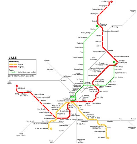 Lille Metro Transpole Rer And Sncf Rail Map And Connection
