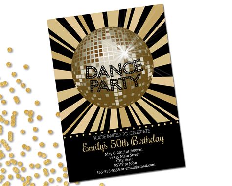 Dance Disco Party Invitation Birthday Party Invitation Etsy