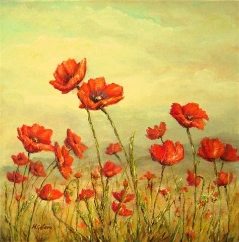 Poppy Field Painting By Mirjana Gotovac