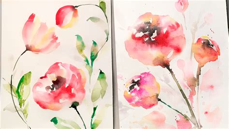 Lvl3 Watercolor Flowers Painting Youtube