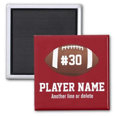 Personalized Football Team Name Jersey Number Magnet