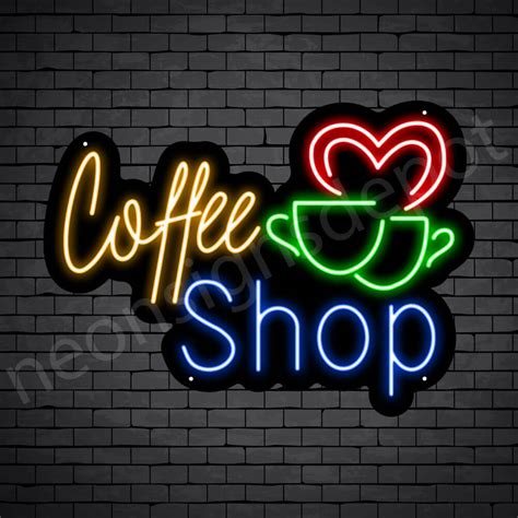 Coffee Neon Sign Coffee Couple Cup Neon Signs Depot