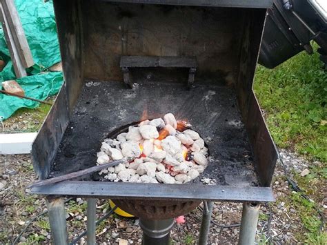 Charcoal forge building a blacksmith 39 s forge hnb 9. Diy forge, on the cheap. Cost less than $100. Most parts were recycled. | Homemade forge, Diy ...