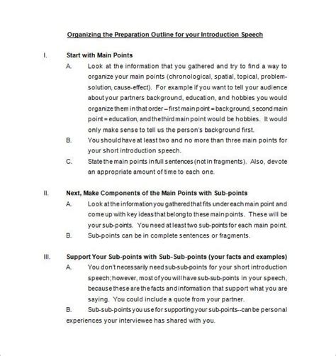 Sample Speech Outline Example Classles Democracy