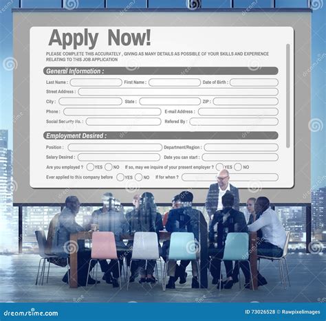 Online Web Job Application Form Concept Stock Photo - Image of