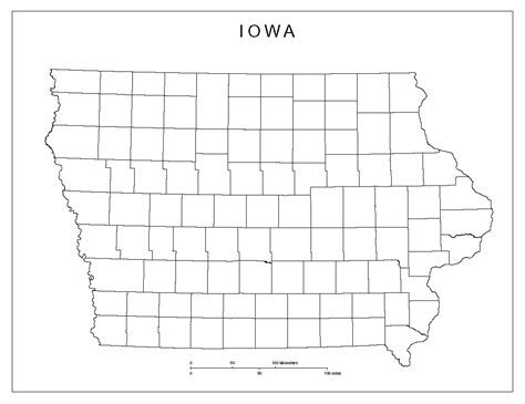 Iowa Blank Map