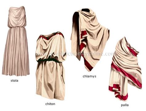Also, unlike mens dress, womens clothes changed little. ANCIENT ROMANS MENS CLOTHING : Stola, Chiton, Chlamys, Palla. Chiton - elbow to elbow and below ...