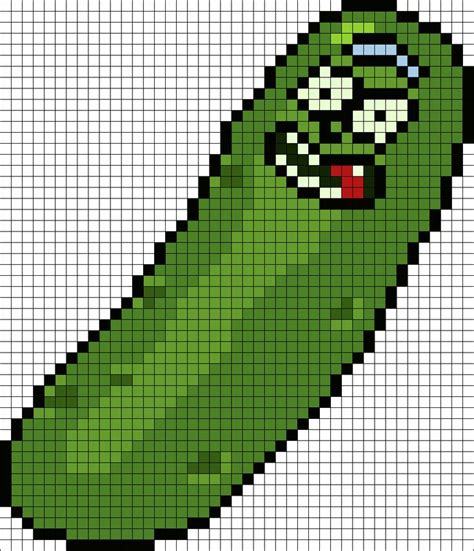 Badly Proportioned And Colored Pickle Rick From Rick And Morty Perler
