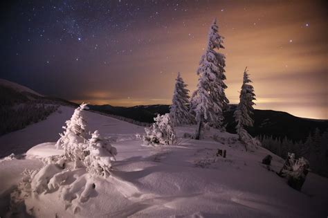 Starry Starry Night Winter Landscape Winter Scenes Winter Outdoors