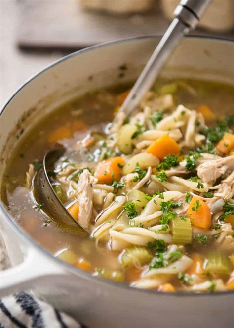 Add 2 heaping tbl's of better than bouillon chicken paste for added flavor and parsley. Homemade Chicken Noodle Soup - From Scratch! | RecipeTin Eats