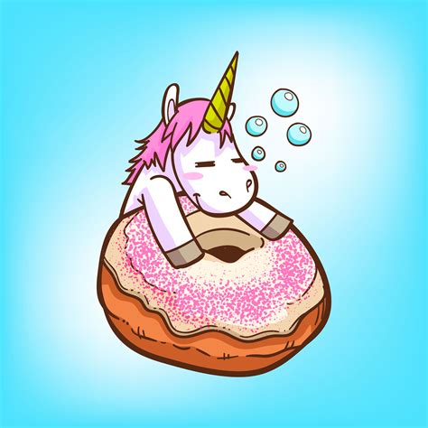 Cute Unicorn And Donuts 506404 Vector Art At Vecteezy