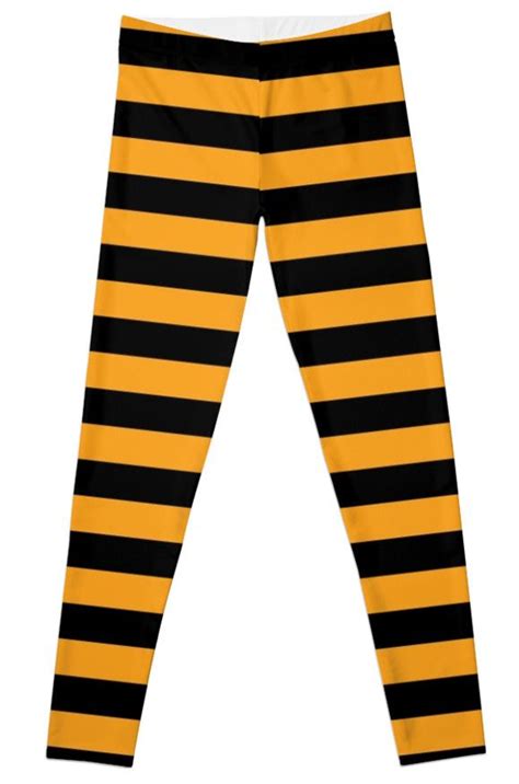 Orange And Black Stripes Leggings By Mrhighsky Striped Leggings