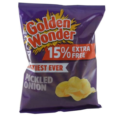 Golden Wonder Pickled Onion Flavour Crisps 375g Approved Food