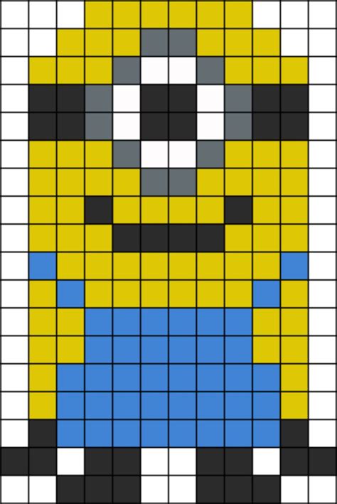 Minion Perler Bead Pattern Patterns Minions Pixel Sprite Kandipatterns
