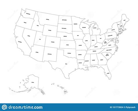 Mapa Pol Tico De Estados Unidos Od Am Rica Los E E U U Mapa Negro