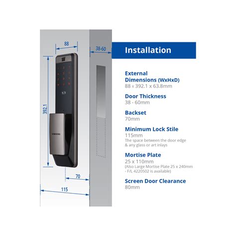 Samsung Smart Wi Fi Fingerprint Push And Pull Mortise Door Lock