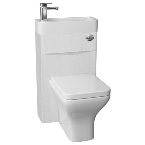 Ronda 500mm White Ash 2 In 1 Combined Wash Basin And Toilet Victorian