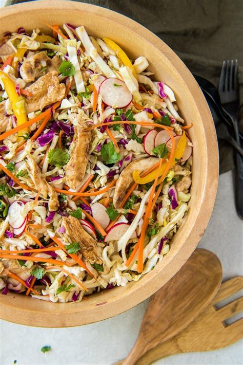 This easy chinese chicken salad gets tossed with a bright, gingery dressing and topped with crunchy noodles. Chinese Grilled Chicken Salad recipe from RecipeGirl.com # ...