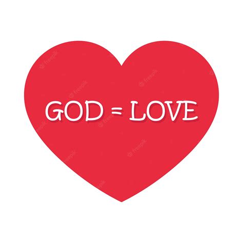 Premium Vector God Is Love Christian Phrase In Heart Symbol Religious