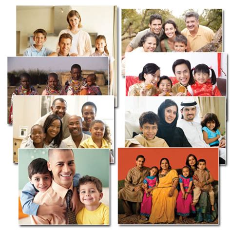 Multicultural Families Of The World Posters Set Of