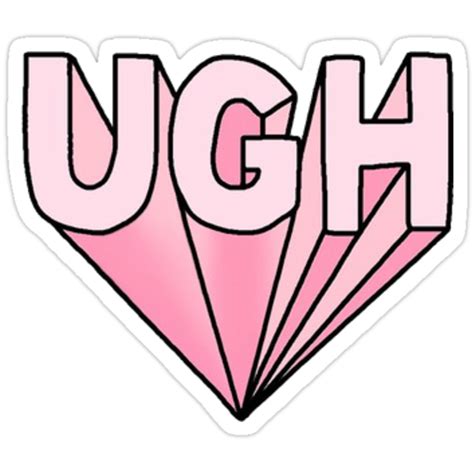 "'UGH' funny tumblr sticker" Stickers by youtubemugs | Redbubble png image