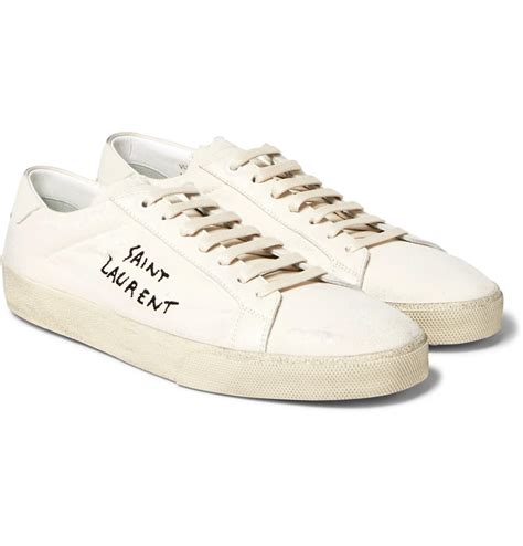 Find saint laurent sneaker in canada | visit kijiji classifieds to buy, sell, or trade almost anything! Saint laurent Sl/06 Leather-trimmed Distressed Canvas ...