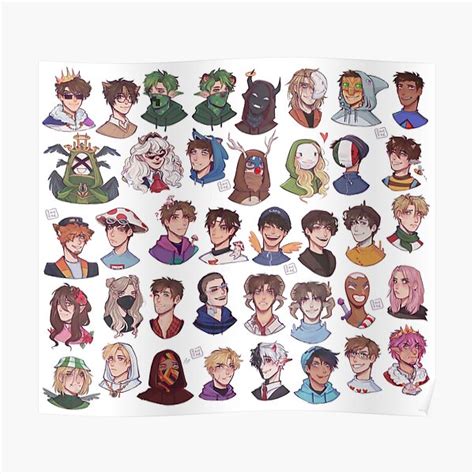 Dream Smp Posters All Dream Smp Characters Poster Rb1106 Dream Smp