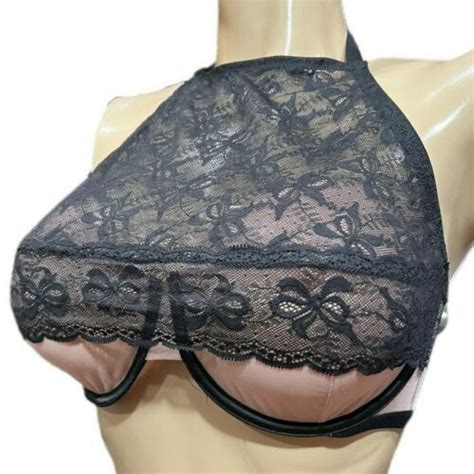 Victorias Secret Very Sexy Halter Balconet Unlined Underwire Lace Bra Black New Ebay
