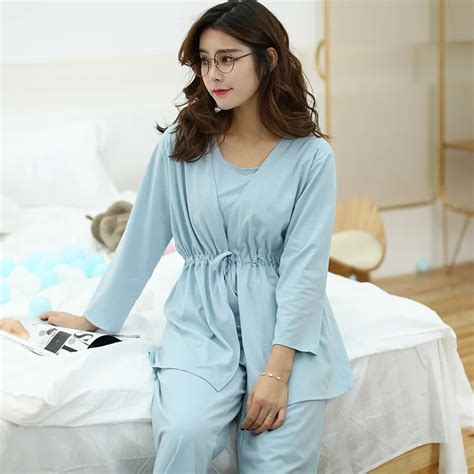yomrzl a395 new arrival spring and autumn women s pajama set 3 piece sleep set daily simple