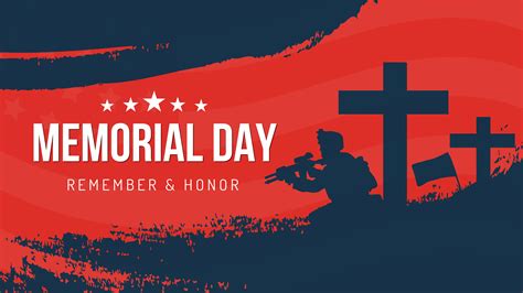 Memorial Day Soldier Remember And Honor Poster Design 1100337 Vector