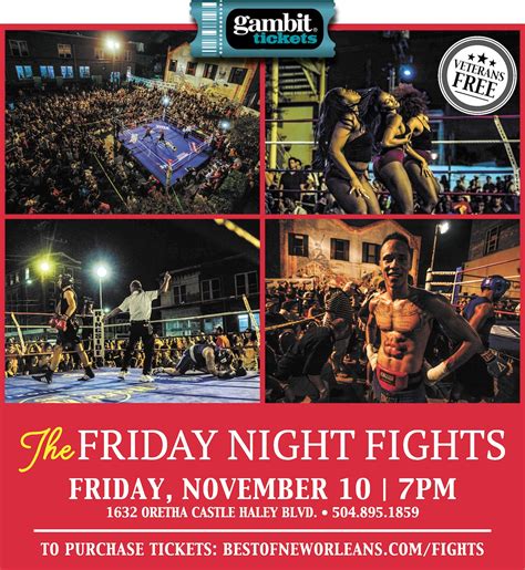Friday Night Fights Tickets Friday Night Fights New Orleans La