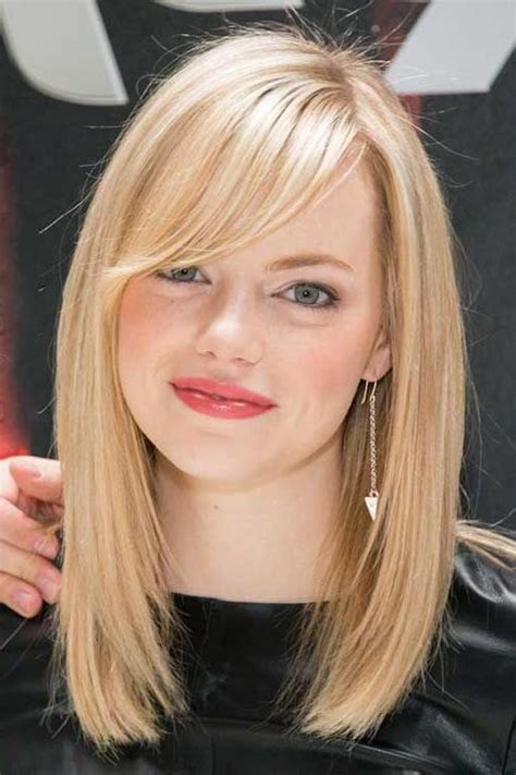 Photo Gallery Of Long Bob Hairstyles With Side Swept Bangs Viewing 2