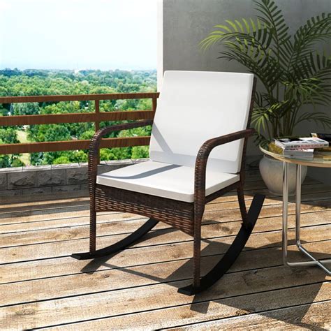 Check spelling or type a new query. Outdoor Rocking Chair Brown Poly Rattan - Furniture King