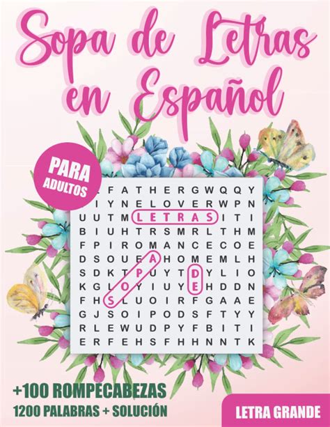 Buy Sopa De Letras En Español Sopa De Letras Para Adultos Letra Grande 100 Rompecabezas 1200