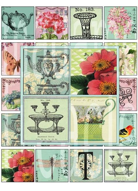 Victorian English Tea In The Garden Digital Download Collage Sheet 20