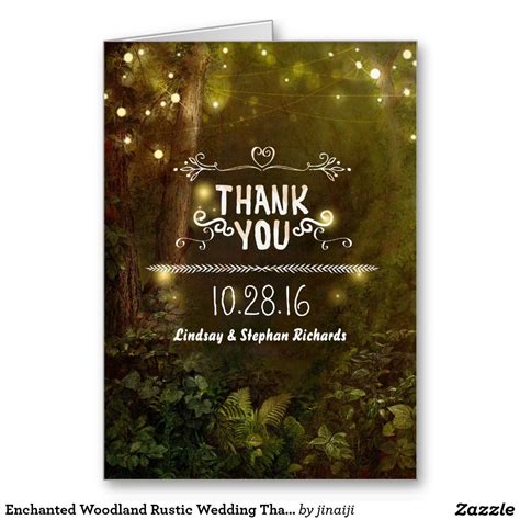 Our wedding thank you cards are a small token of gratitude packed with great meaning Enchanted Woodland Rustic Wedding Thank You Cards | Zazzle.com (With images) | Rustic wedding ...