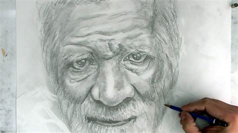 How To Draw Realistic Portraits With Pencil Step By Step Old Man