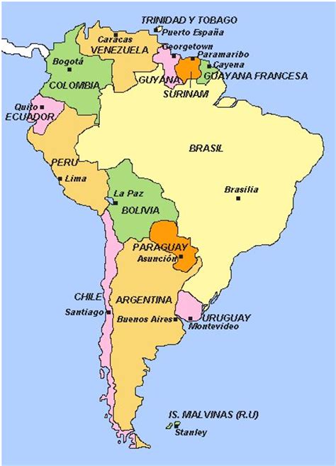Aprendizaje Digital 20 Mapa América Del Sur