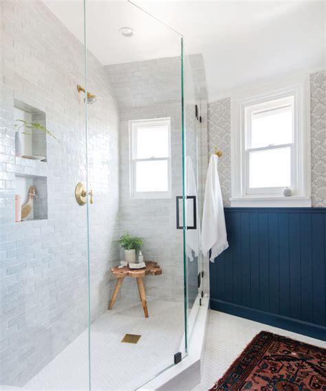 Emily Hendersons Classic Modern Master Bathroom With Weathered White