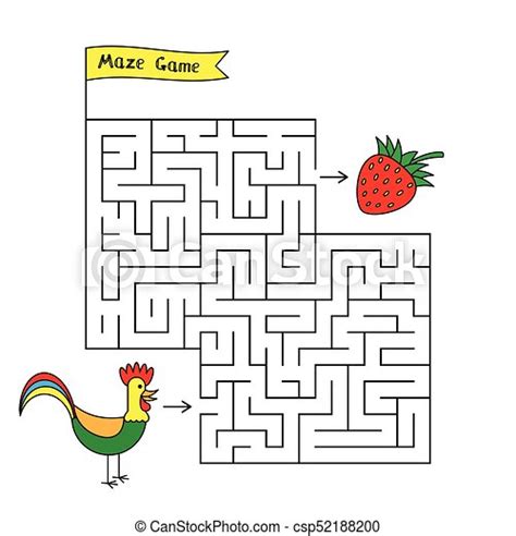 Cartoon Rooster Maze Game Cartoon Rooster Maze Game Funny Game For