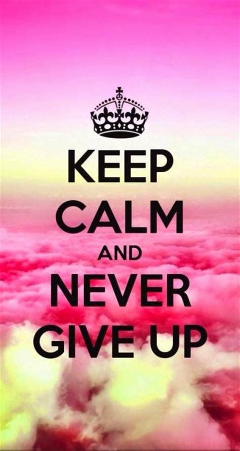 Keep Calm And Never Give Up Picture Quotes